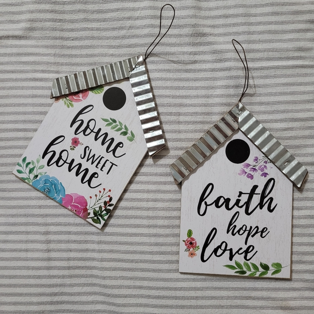 Set Of Birdhouse Signs